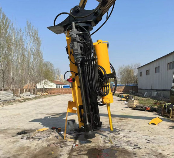 Strong Power All In One Function Excavator Attachment Drilling Rig And Splitting Machine