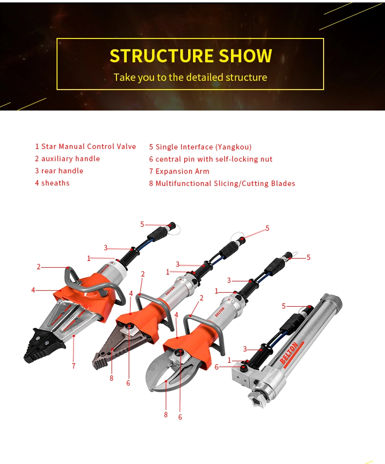 72MPa Hydraulic Cutter Spreader Alat penyelamatan darurat Alat gabungan hidraulik merah 4