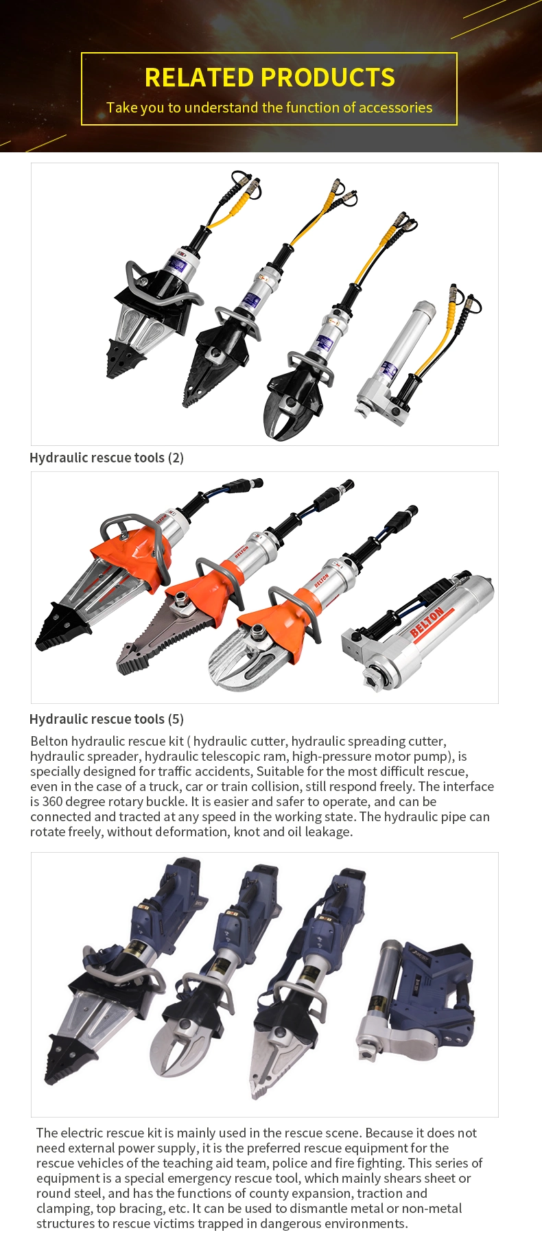 72MPa Hydraulic Cutter Spreader Alat penyelamatan darurat Alat gabungan hidraulik merah 6